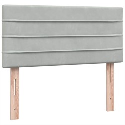 Sommier à lattes de lit et matelas gris clair 80x210 cm velours 