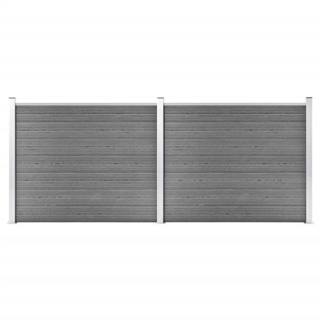 Ensemble de panneau de clôture WPC 353x146 cm Gris   
