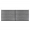 Ensemble de panneau de clôture WPC 353x146 cm Gris   