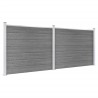 Ensemble de panneau de clôture WPC 353x146 cm Gris   