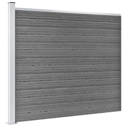 Ensemble de panneau de clôture WPC 353x146 cm Gris   
