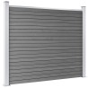 Ensemble de panneau de clôture WPC 353x146 cm Gris   