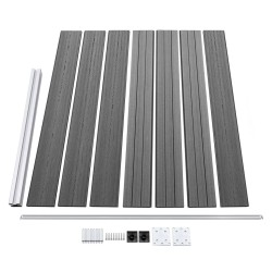 Ensemble de panneau de clôture WPC 353x146 cm Gris   