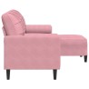 Canapé à 3 places avec repose-pieds Rose 180 cm Velours 