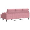 Canapé à 3 places avec repose-pieds Rose 180 cm Velours 