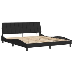 Cadre de lit avec LED sans matelas noir 180x200 cm velours 