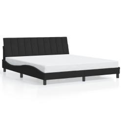 Cadre de lit avec LED sans matelas noir 180x200 cm velours 
