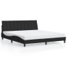 Cadre de lit avec LED sans matelas noir 180x200 cm velours 