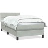 Sommier à lattes de lit et matelas gris clair 80x210 cm velours 