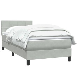 Sommier à lattes de lit et matelas gris clair 80x210 cm velours 