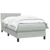 Sommier à lattes de lit et matelas gris clair 80x210 cm velours 