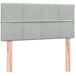 Sommier à lattes de lit et matelas gris clair 80x210 cm velours 