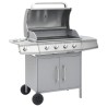 Barbecue à gaz 4+1 zones de cuisson Argenté Inox  