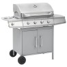 Barbecue à gaz 4+1 zones de cuisson Argenté Inox  