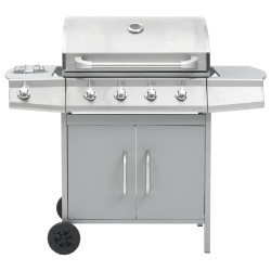 Barbecue à gaz 4+1 zones de cuisson Argenté Inox  