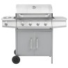 Barbecue à gaz 4+1 zones de cuisson Argenté Inox  