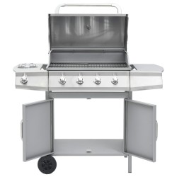 Barbecue à gaz 4+1 zones de cuisson Argenté Inox  