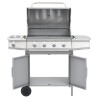 Barbecue à gaz 4+1 zones de cuisson Argenté Inox  