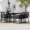 Ensemble à manger de jardin 5 pcs Noir 