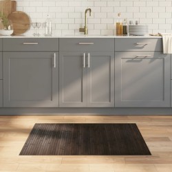 Tapis rectangulaire marron foncé 70x100 cm bambou 