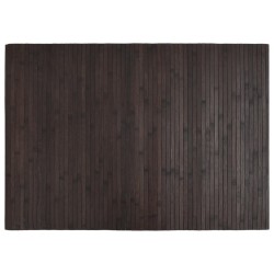 Tapis rectangulaire marron foncé 70x100 cm bambou 
