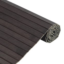 Tapis rectangulaire marron foncé 70x100 cm bambou 