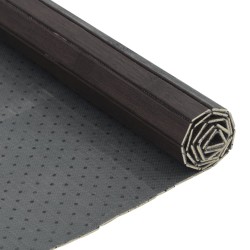 Tapis rectangulaire marron foncé 70x100 cm bambou 
