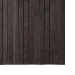 Tapis rectangulaire marron foncé 70x100 cm bambou 