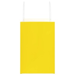 Sacs en papier 50 pcs avec poignées jaune 26x17x25 cm 