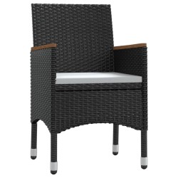 Ensemble à manger de jardin avec coussins 7 pcs Noir 