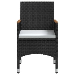 Ensemble à manger de jardin avec coussins 7 pcs Noir 
