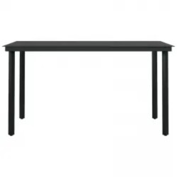Ensemble à manger de jardin avec coussins 7 pcs Noir 