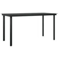 Ensemble à manger de jardin avec coussins 7 pcs Noir 