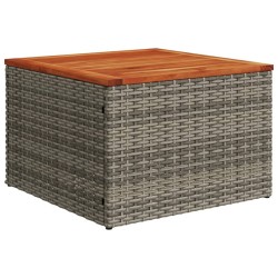 Salon de jardin 4 pcs avec coussins gris résine tressée 