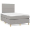 Sommier à lattes de lit et matelas gris clair 120x190 cm tissu 