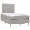 Sommier à lattes de lit et matelas gris clair 120x190 cm tissu 