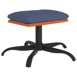 Repose-pied Bleu 60x60x36 cm Tissu et similicuir 