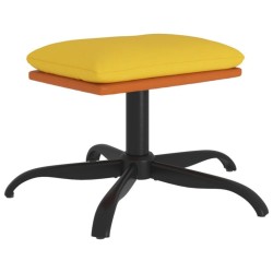 Repose-pied Jaune moutarde 60x60x36 cm Tissu et similicuir 