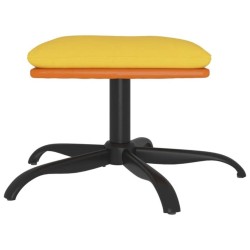 Repose-pied Jaune moutarde 60x60x36 cm Tissu et similicuir 