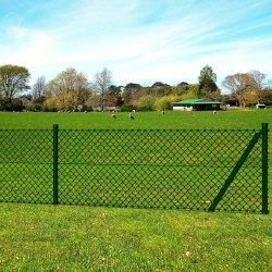 Clôture à mailles losangées et poteaux acier 1,5x25 m 