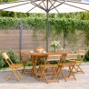 Chaises de jardin pliantes lot de 6 beige bois d'acacia massif 
