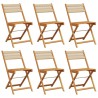 Chaises de jardin pliantes lot de 6 beige bois d'acacia massif 