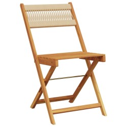 Chaises de jardin pliantes lot de 6 beige bois d'acacia massif 