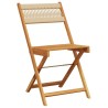Chaises de jardin pliantes lot de 6 beige bois d'acacia massif 
