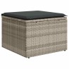 Salon de jardin 6 pcs avec coussins gris clair résine tressée 