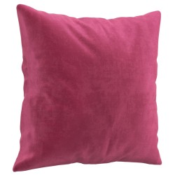 Canapé 2 places avec oreillers bordeaux 140 cm velours 