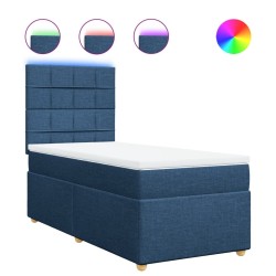 Sommier à lattes de lit avec matelas Bleu 80x200 cm Tissu 