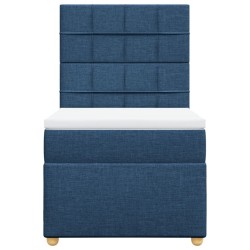 Sommier à lattes de lit avec matelas Bleu 80x200 cm Tissu 