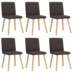 Chaises à manger lot de 6 marron foncé tissu 