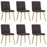 Chaises à manger lot de 6 marron foncé tissu 